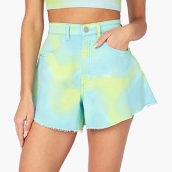 NWT Revolve WeWoreWhat Tie Dye Flare Bell Shorts - Picture 2 of 5